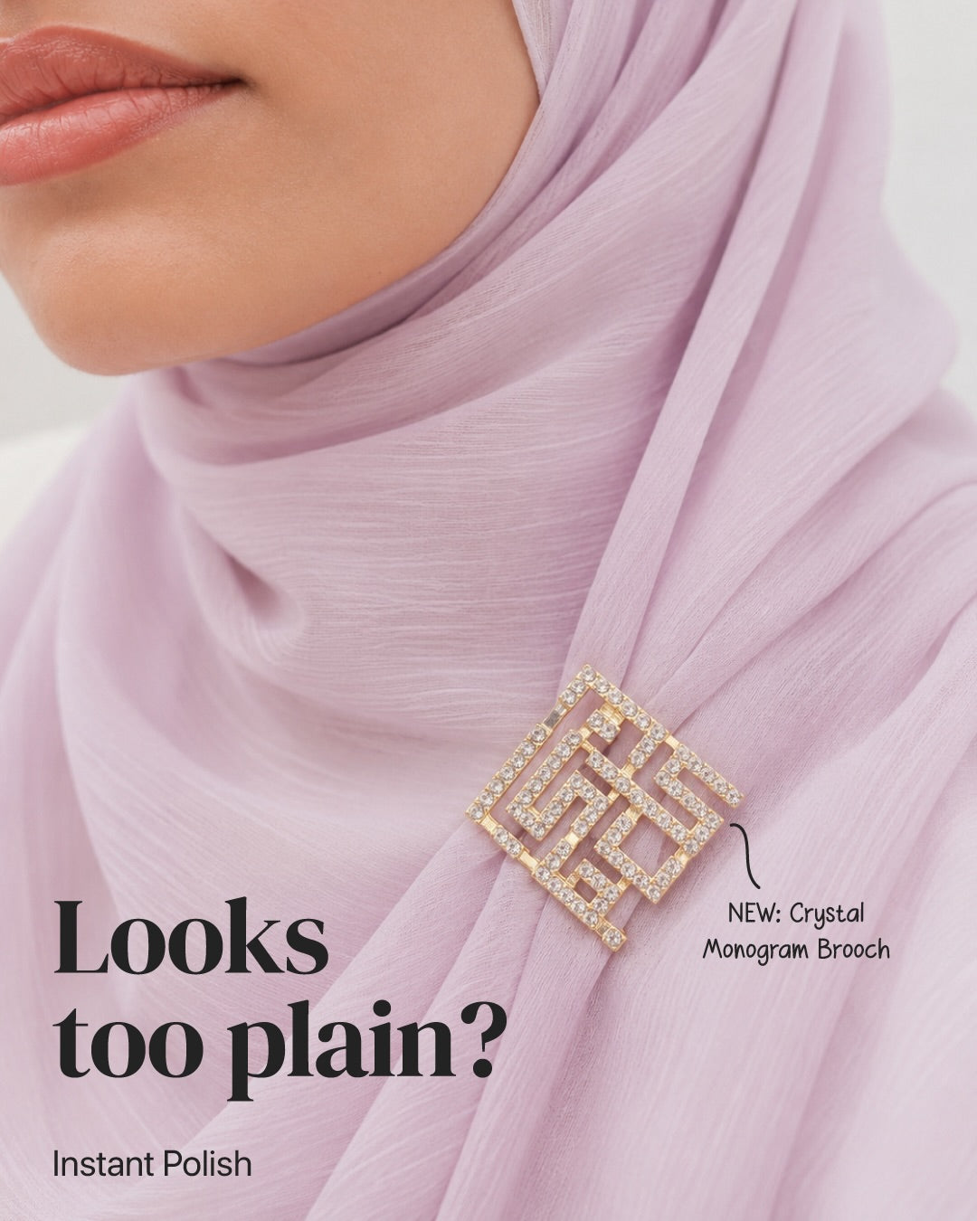 Crystal Monogram Brooch