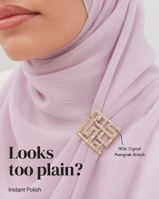 Crystal Monogram Brooch