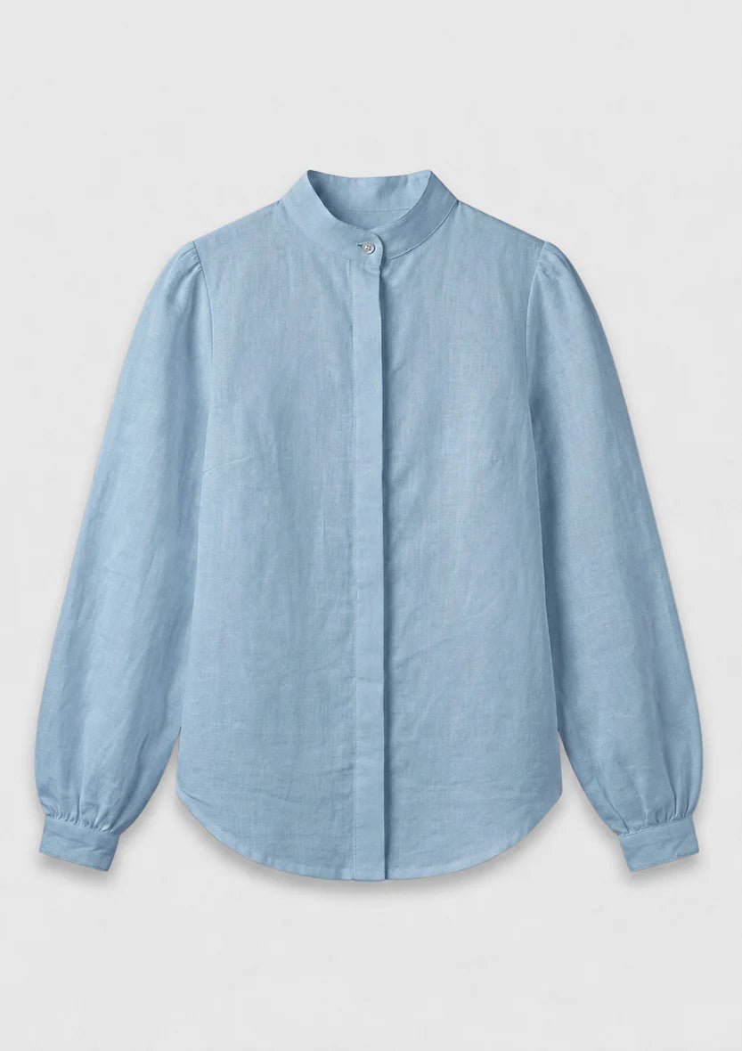 Capri Wrap Blouse - Baby Blue a