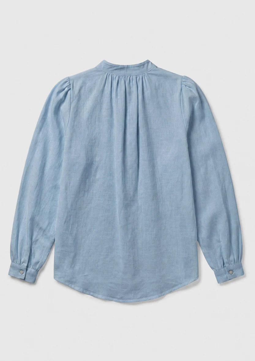 Capri Wrap Blouse - Baby Blue a