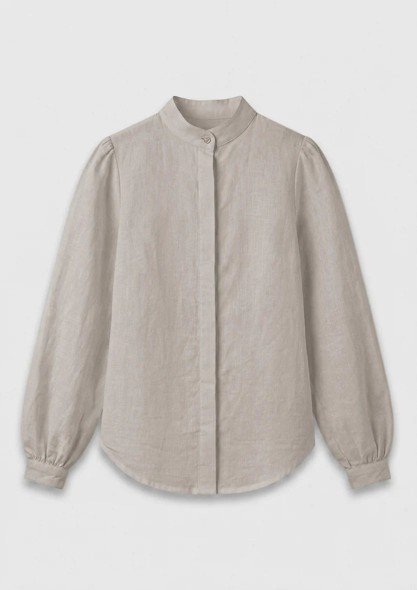 Capri Wrap Blouse - Mushroom