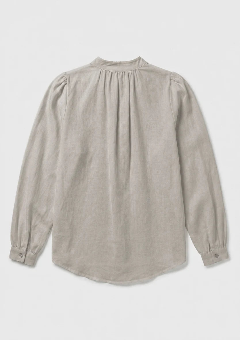 Capri Wrap Blouse - Mushroom