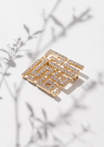 Crystal Monogram Brooch
