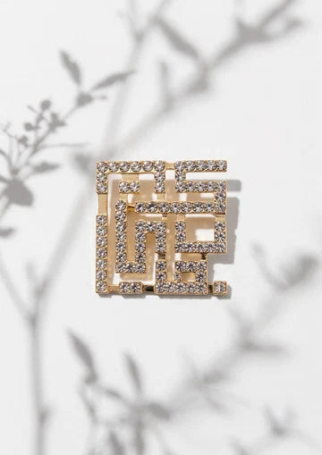 Crystal Monogram Brooch