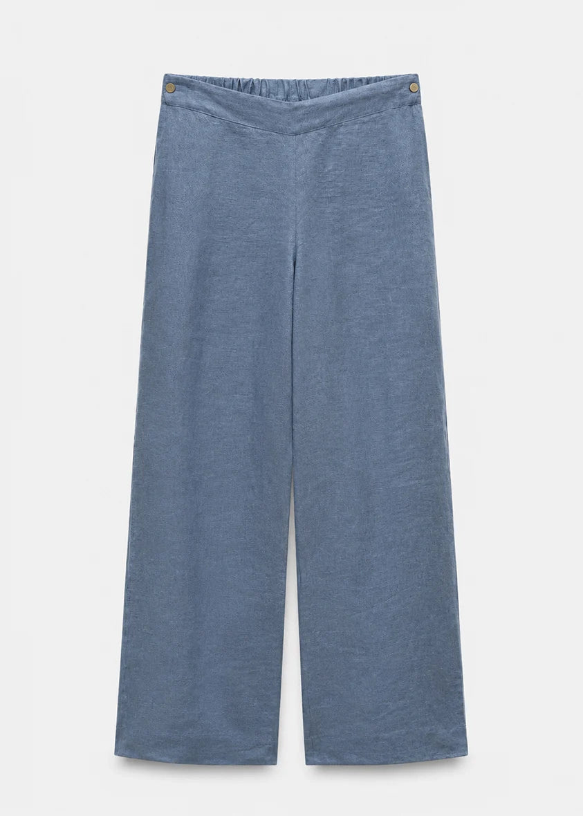 Blue -Modest Shirt 100% Italian Linen Co-ord Set