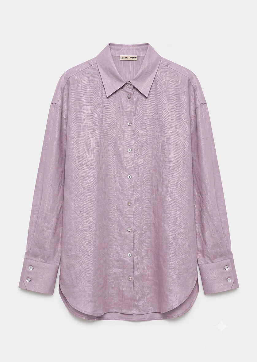 Lilac -Modest Shirt 100% Italian Linen Co-ord Set