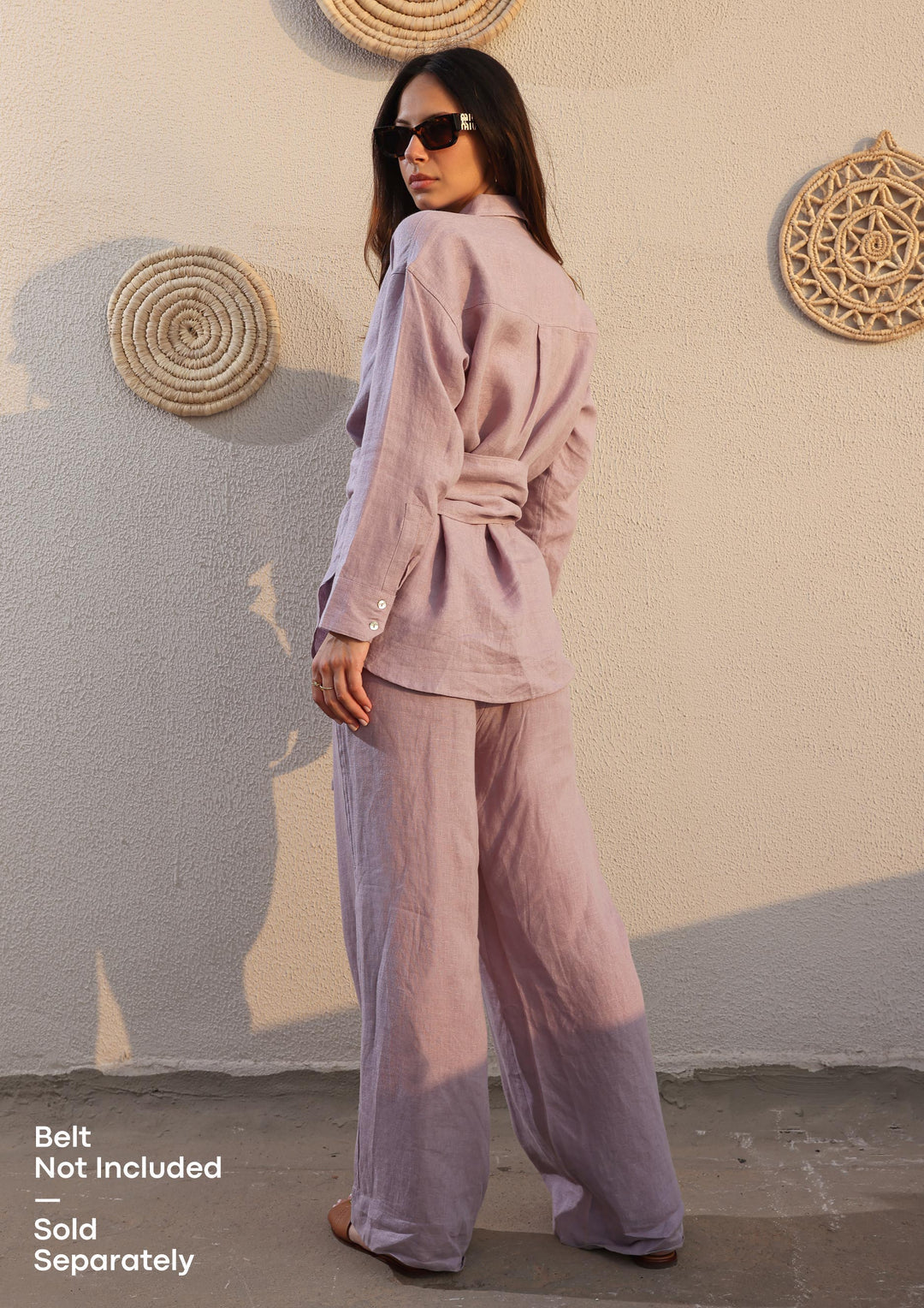 Lilac -Modest Shirt 100% Italian Linen Co-ord Set