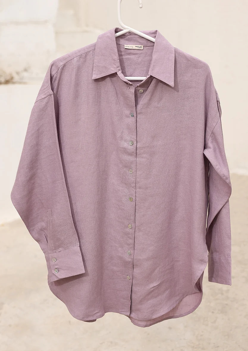 Lilac -Modest Shirt 100% Italian Linen Co-ord Set